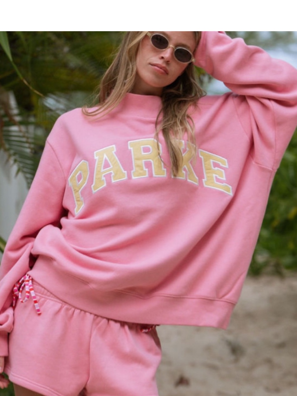 Parke Pink Oversized Crewneck Sweatshirt